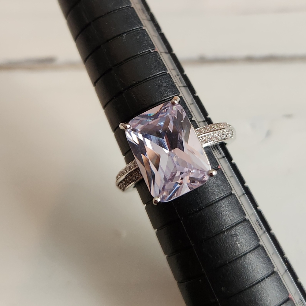 Emerald Cut Large CZ Ring. Beautiful Glam Piece Size 8